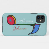 op muziek afgestemde naam en initialen Case-Mate iPhone case (Achterkant (horizontaal))