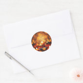 Op Naam te Vragen Glowende Pompoenen Herfst Bokeh Ronde Sticker (Envelop)