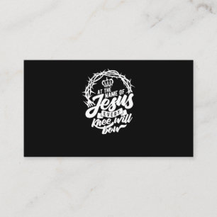 Op naam van Jezus zal elke knie Christelijk worden Visitekaartje