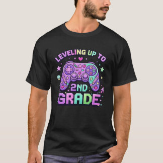 Op naar de 2e klas gamer terug naar school kindere t-shirt