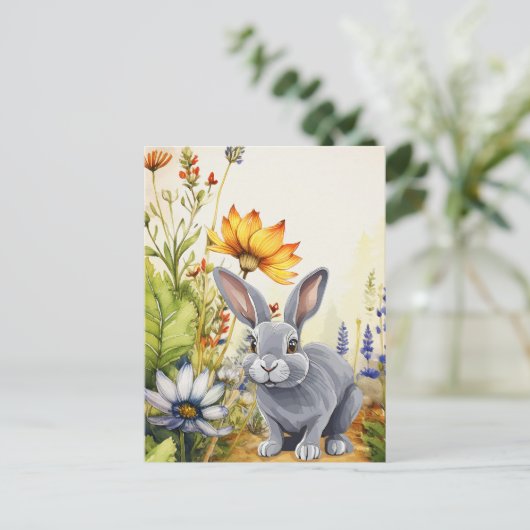 OP NAAR DE BUNNY TRAIL AANKONDIGINGSKAART (Staand voorkant)