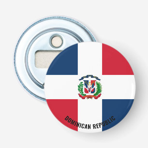 Op naar de Dominicaanse Republiek! Prachtig patrio Button Flesopener