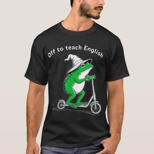 Op naar de Engelse Scooter Frog ESL Teacher T-shirt (Voorkant)