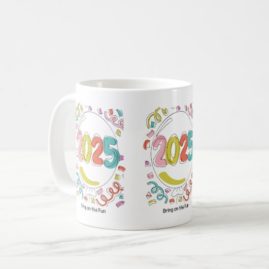 Op naar de fun 2025 koffiemok (Voorkant links)