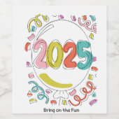 Op naar de fun 2025 wijn etiket (Enkel label)