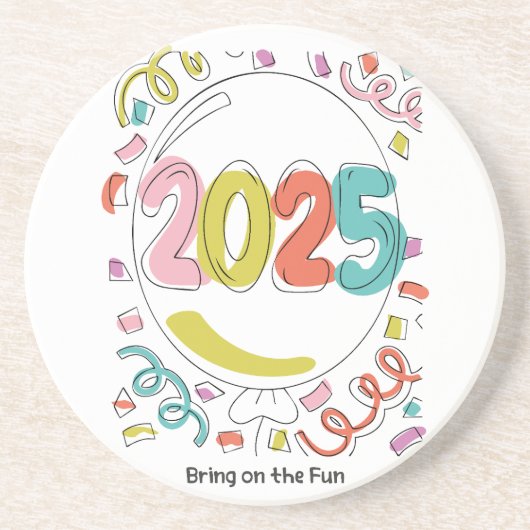 Op naar de fun 2025 zandsteen onderzetter (Voorkant)