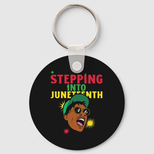 Op naar de Juneteenth Sticker Sleutelhanger (Voorkant)