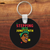 Op naar de Juneteenth Sticker Sleutelhanger (Voorkant)