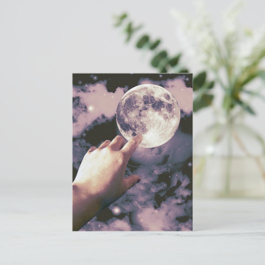 Op naar de maan! briefkaart (Staand voorkant)