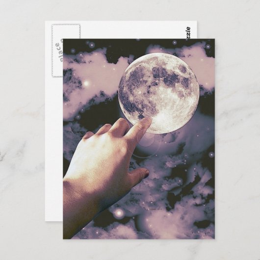 Op naar de maan! briefkaart (Voorkant / Achterkant)