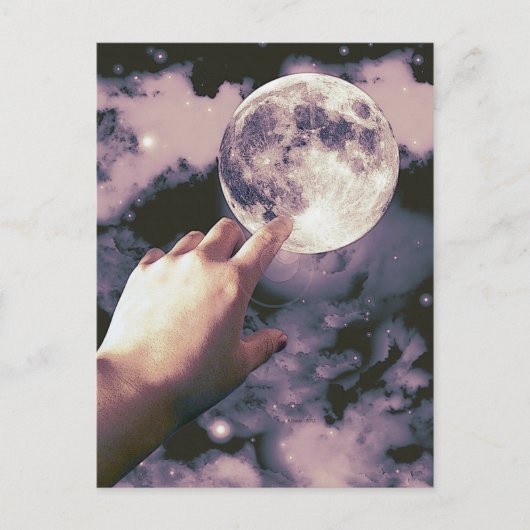 Op naar de maan! briefkaart (Voorkant)