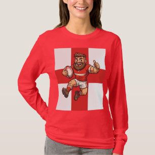Op naar de poging Opgewekte Engelse Rugby Held T-shirt