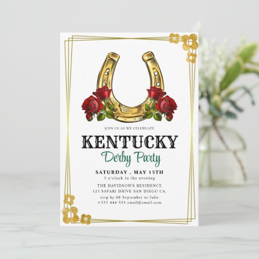Op naar de races! Doe mee aan een Derby Party Kaart (Staand voorkant)
