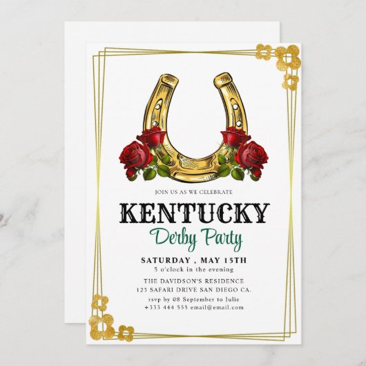 Op naar de races! Doe mee aan een Derby Party Kaart (Voorkant / Achterkant)