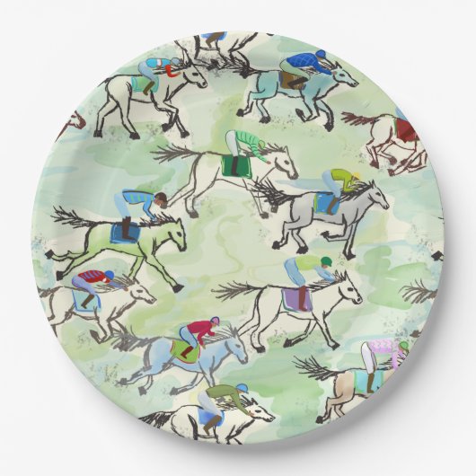 Op naar de Races Paper Borden Papieren Bordje (Voorkant)