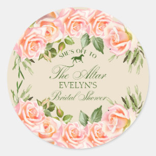Op naar het Altar Derby Floral Vrijgezellenfeest Ronde Sticker