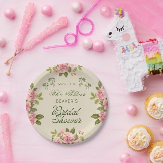 Op naar het Derby Floral Vrijgezellenfeest Papieren Bordje (Feest)