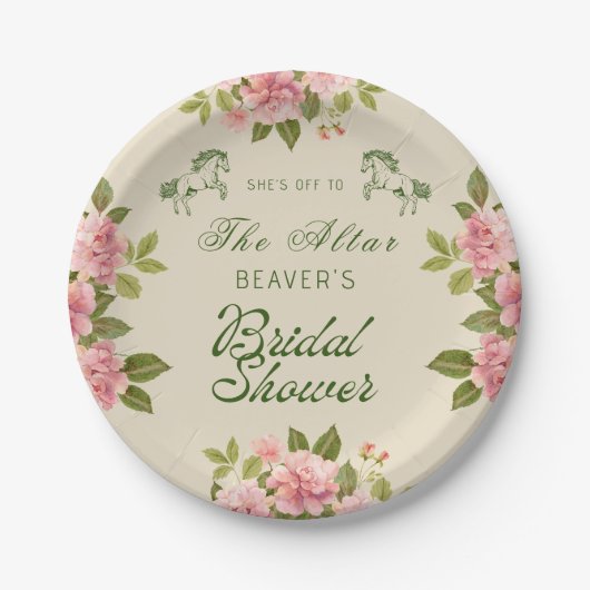 Op naar het Derby Floral Vrijgezellenfeest Papieren Bordje (Voorkant)