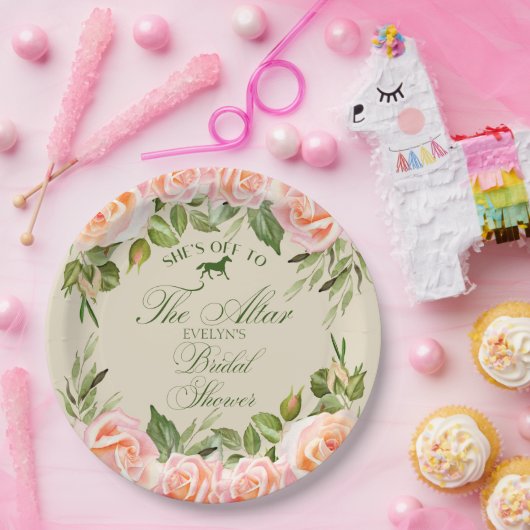 Op naar het Derby Floral Vrijgezellenfeest Papieren Bordje (Feest)