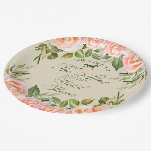 Op naar het Derby Floral Vrijgezellenfeest Papieren Bordje (Gekanteld)