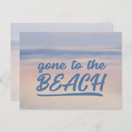 Op naar het strand! Briefkaarten nieuw adres (Voorkant / Achterkant)