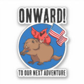 Op naar ons volgende avontuur Funny Red Cardinal Sticker (Voorkant)