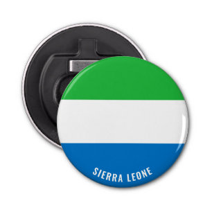 Op naar Sierra Leone! Prachtig patriottisch Button Flesopener