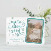 Op naar Snow Good Holiday Kaart (Staand voorkant)