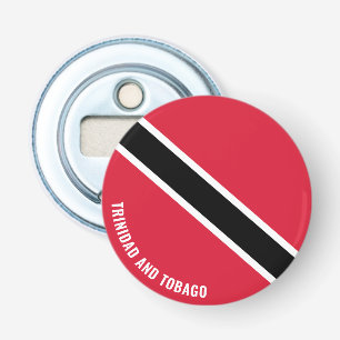Op naar Trinidad en Tobago! Prachtig patriottisch Button Flesopener