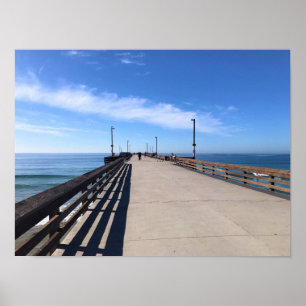 Op Newport Pier, Newport Beach, Californië Poster