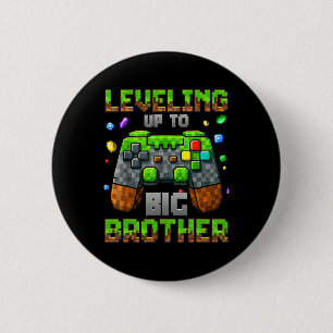 Op niveau komen als grote broer voor gamer jongens ronde button 5,7 cm