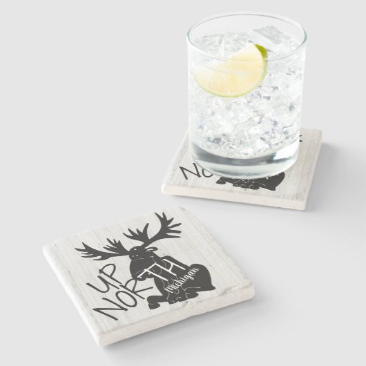 Op North Moose Stenen Onderzetter (Zijkant)