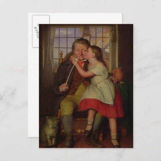 Op oma's knie briefkaart (Voorkant / Achterkant)