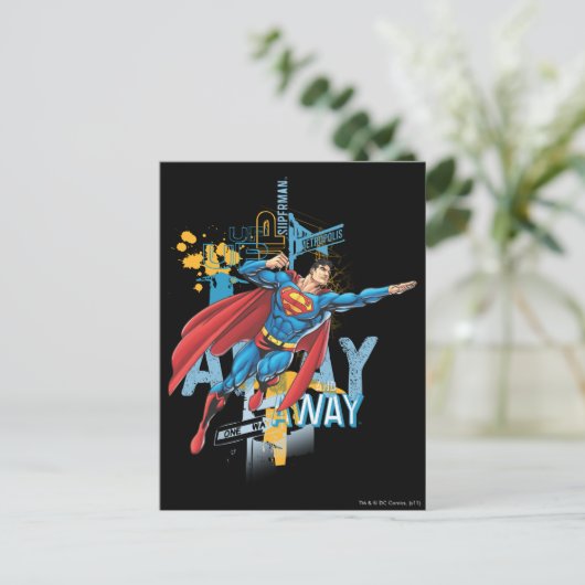 Op, omhoog en weg briefkaart (Staand voorkant)