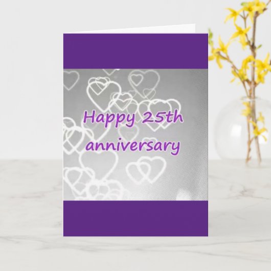 OP ONS **25e ** BRUILOFT JUBILEUM MET LIEFDE Kaart (Gele Bloem)