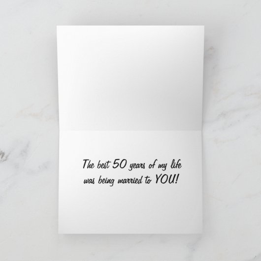 OP ***ONS 50ste BRUILOFT JUBILEUM*** BESTE JAREN Kaart (Binnen)