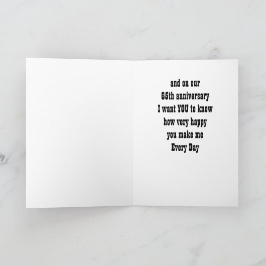 OP ONS **65e ** BRUILOFT JUBILEUM MET LIEFDE Kaart (Binnen)