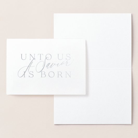 Op ons is een redder geboren kersttekst script folie kaarten (Display)