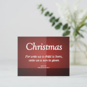 Op ons krijgt een zoon Kerstmis................... Feestdagenkaart (Staand voorkant)