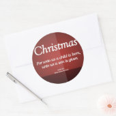 Op ons krijgt een zoon Kerstmis................... Ronde Sticker (Envelop)