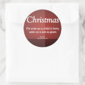 Op ons krijgt een zoon Kerstmis................... Ronde Sticker (Tas)