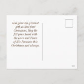 Op ons wordt een kind geboren in Isaiah, 9:6 kerst Feestdagenkaart (Achterkant)