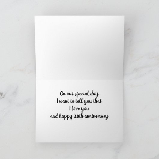 OP "ONZE" *20e WEDDENDE JUBILEUM* Kaart (Binnen)