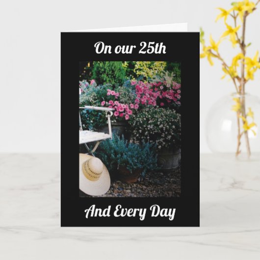 OP ONZE 25e TROUWDAG EN ELKE DAG-I LOVE YOU C Kaart (Gele Bloem)