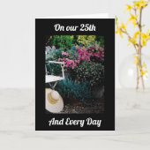 OP ONZE 25e VERJAARDAG EN ELKE DAG-I LOVE YOU C Kaart (Gele Bloem)