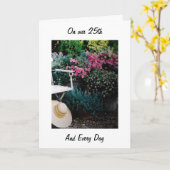 OP ONZE 25e VERJAARDAG EN ELKE DAG-IK HOU VAN JE Kaart (Gele Bloem)