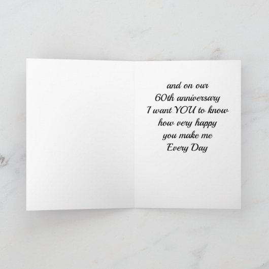 OP ONZE **60e** WEDDING JUBILEUM Card Kaart (Binnen)