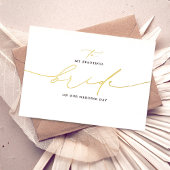 Op onze huwelijksdag legant folie uitnodiging