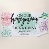 Op onze huwelijksreis - Waterverf Splash-Passen ge Strandlaken (Voorkant)