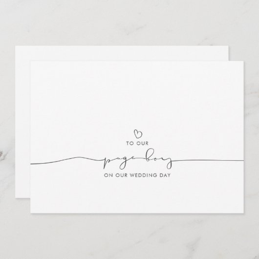 Op onze Page Boy Wedning Morning Cute Message (Voorkant / Achterkant)